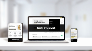 Kuva, jossa tietokone ja puhelin.